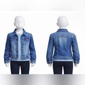 Copper Key Girls Denim Jean Jacket Classic Blue Long Sleeve Size L (13-14)